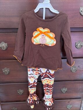 Brown Turkey Appliqué Kids Matching Set